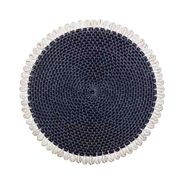 Cara black placemat, shells