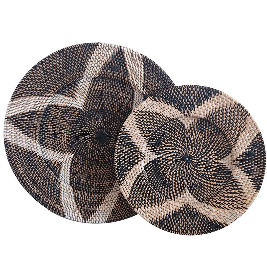 Round Rattan Tray - Etsy