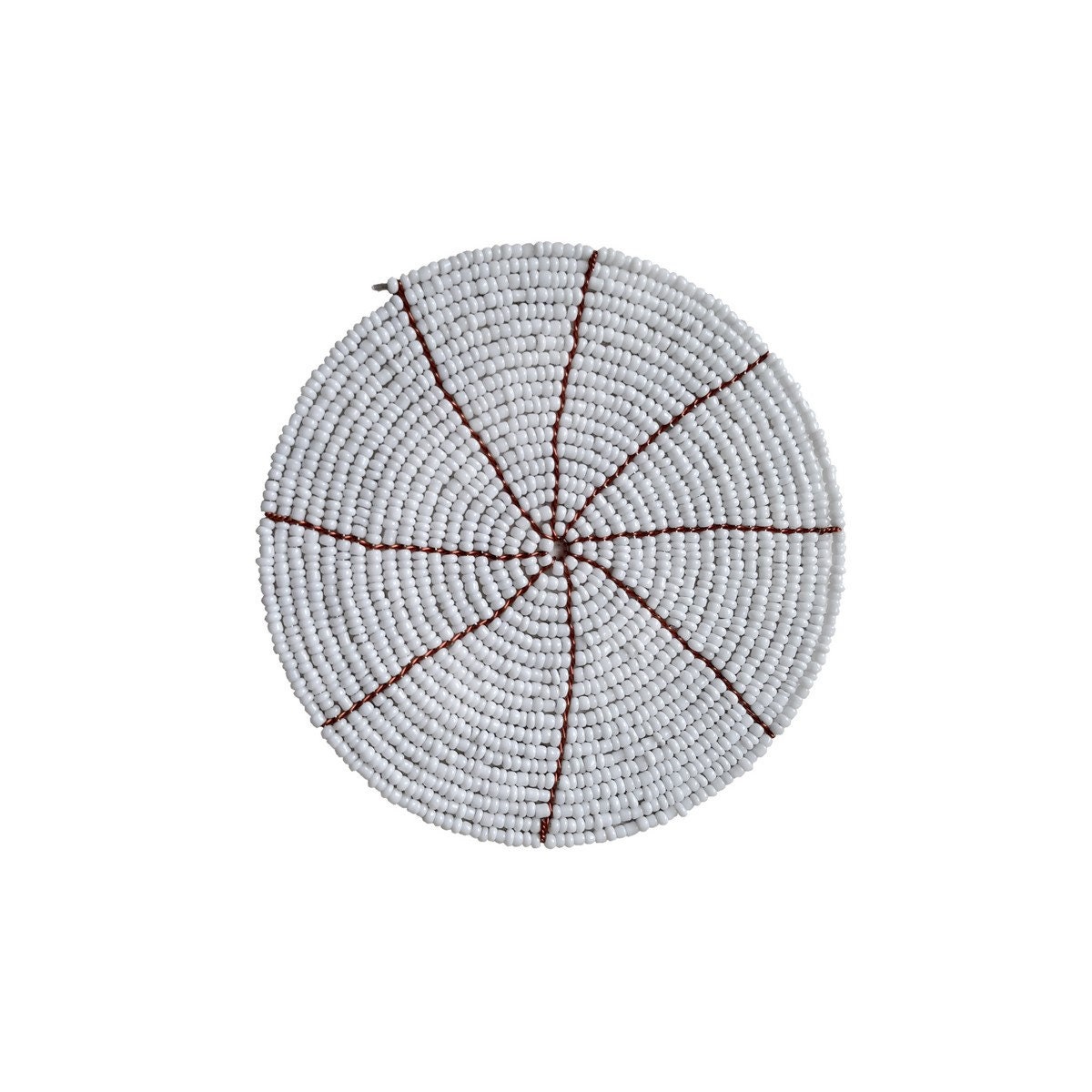 Dessous de Verre Una, Blanc - Beaded Coaster Sottobicchiere Di Perle Vetro