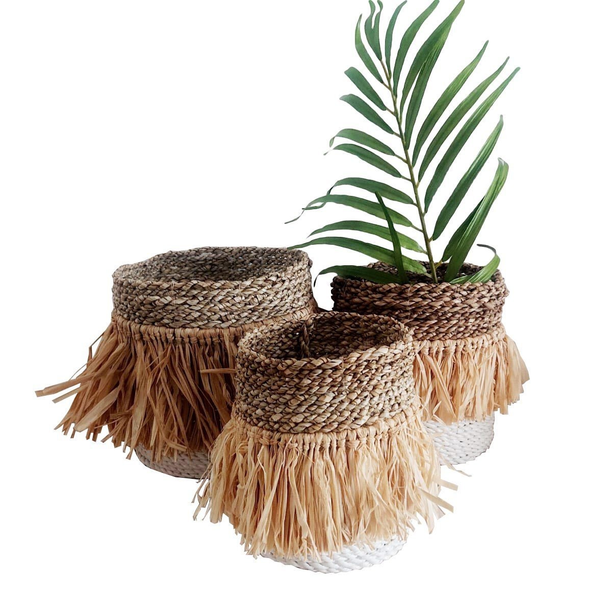 Panier Marcy en Jonc de Mer avec Frange