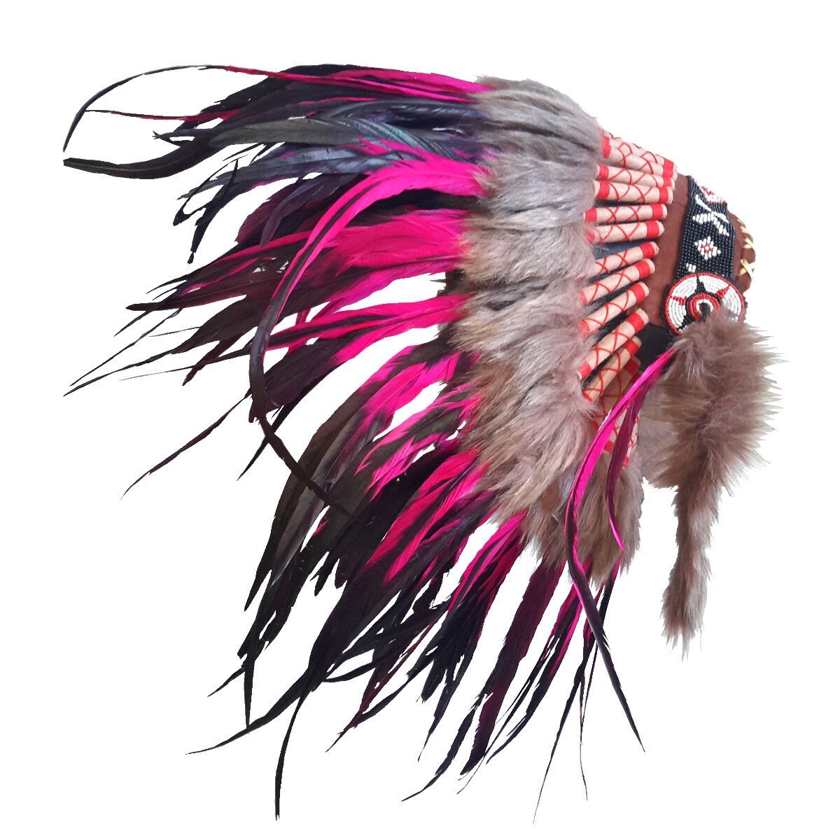 Coiffe Indienne Rose