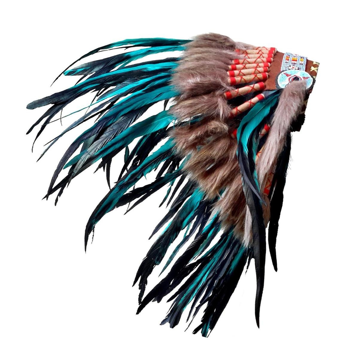 Coiffe Indienne Turquoise