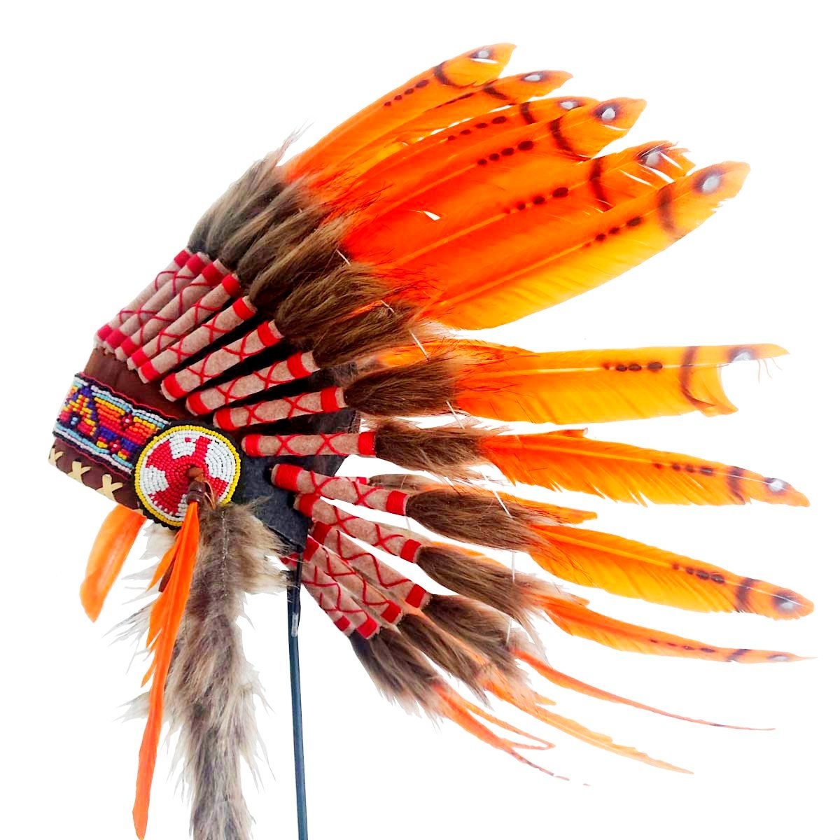 Coiffe Indienne Orange