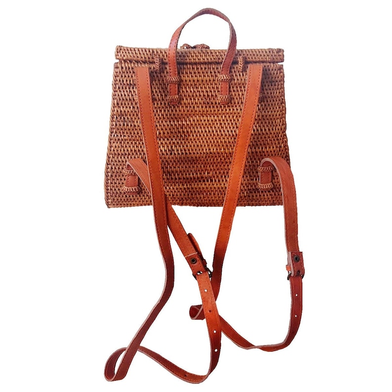 Denny's Natural Rattan Backpack Bali Bag Wicker Bag Etsy