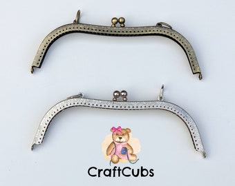 19cm M Shape KissLock Purse Frame in Bronze or Silver // Clutch Wallet Small Sew in Metal Bag Frame //Bag hardware closure