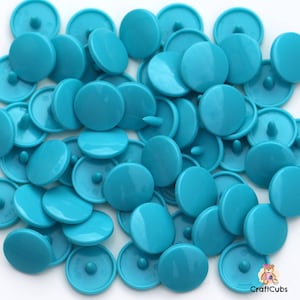 B46 Kamsnaps in groenblauw - glanzend // maat 20 of T5 // plastic drukknoop // kamsnapknop voor herbruikbare luiertas, bandana enz.