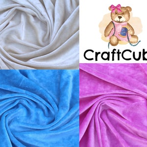 Bamboo Velour Towelling Fabric 260gsm in Natural, Blue or Pink // by the meter // perfect for reusable pads, nappies, towels etc //150wide