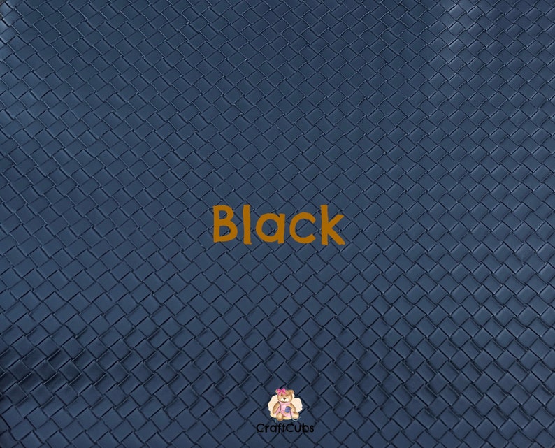 Basket Weave PU Leather in Black Grey Blue Ivory White Dark Brown Walnut // 0.7mm thick // vegan leather pleather bag jacket vinyl image 2