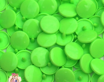 B50 Kam Snaps in verde lime: lucido // Taglia 20 o T5 // disponibile in molti colori // chiusura a scatto, bottoni a pressione rotondi in plastica