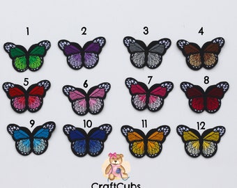 Iron On Butterfly Patches //Colourful  Embroidery Applique adhesive // Sew In Patch kids children iron on clothing patch