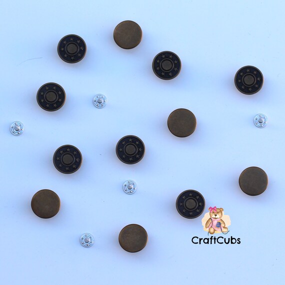 Kit Da 12 Bottoni Automatici In Ottone Di Alta Qualità , Resistenti In Pelle Da 15 Mm - Foto 7