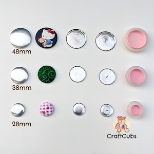 Self Cover Fabric Button Kits in Sets of 10 20 or 50 // 12mm 15mm 19mm 23mm 28mm 38mm 48mm  // Flat Back or Shank Back // DIY Button Kits