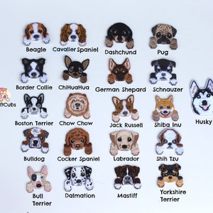 Embroidery Cute Dog Iron On Adhesive Patches // Terrier Labrador Husky Beagle Collie Pug Puppy ChiHuaHua// Applique Badges, clothing patches