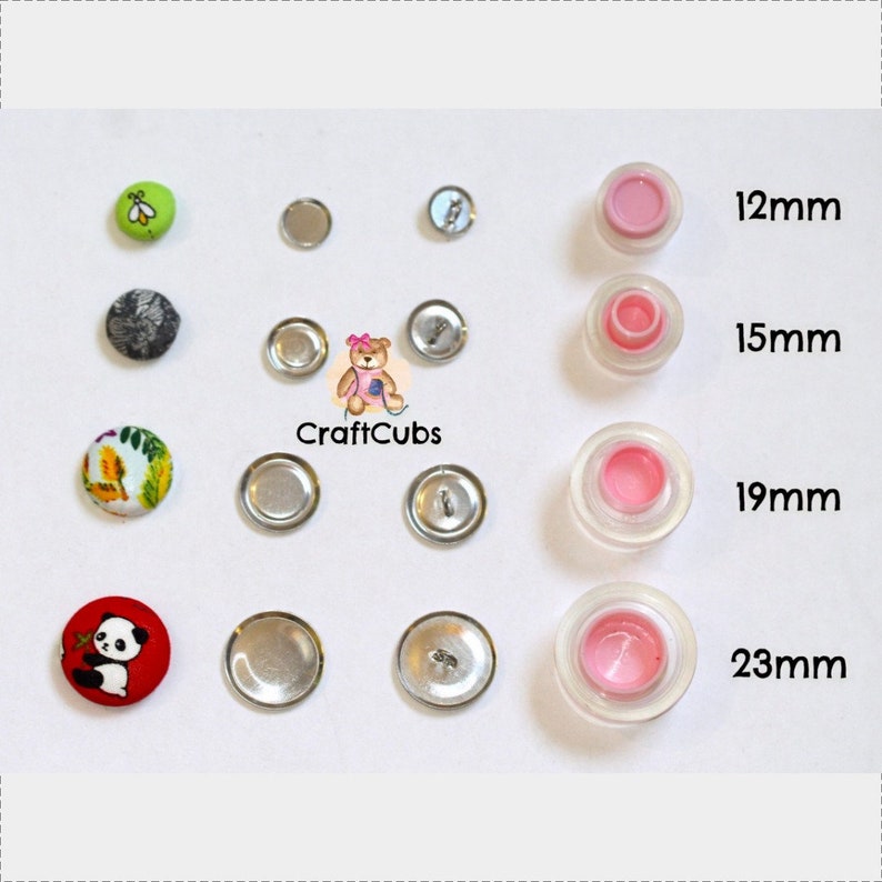 Self Cover Fabric Button Kits in Sets of 10 20 or 50 // 12mm Etsy