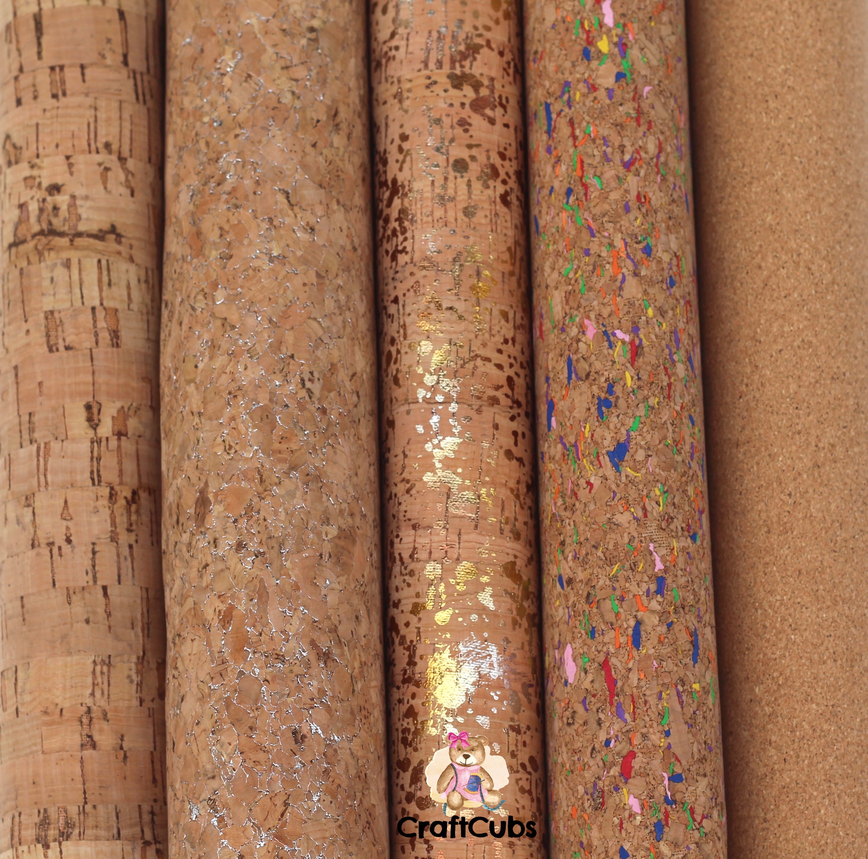 Cork Vinyl Fabric in Natural Rainbow Sandstorm Silver Etsy