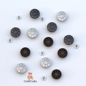 Mandala Crafts Jean Button Replacement Tack Button with Rivet Kit