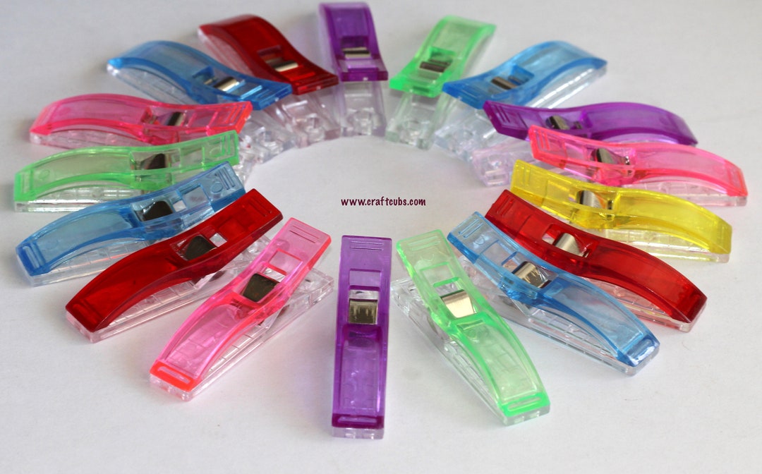 Jumbo Quilting Clips 54mm Long // Red Pink Blue Green Purple // Sewing
