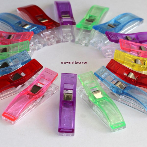 Jumbo Quilting Clips 54mm lang // Rood Roze Blauw Groen Paars // Naai Clip Binding Craft Clip Fabric Clips Wonder Clips Klaver Clips Lang