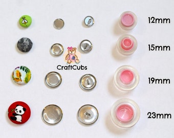 Self Cover Fabric Button Kits in Sets of 10 20 or 50 // 12mm 15mm 19mm 23mm 28mm 38mm 48mm  // Flat Back or Shank Back // DIY Button Kits