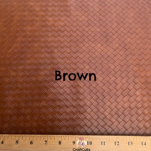 Basket Weave PU Leather in Black Grey Blue Ivory White Dark Brown Walnut // 0.7mm thick // vegan leather pleather bag jacket vinyl image 5