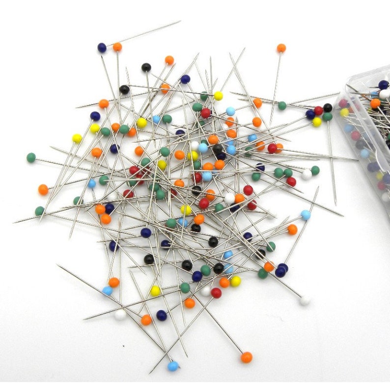 250 Pieces of Glass Head Sewing Pins 38mm Long // Quilting Etsy