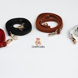 120cm Leather Bag Strap with Clasp in Black, Brown, Red, White // Purse strap, Wallet Clutch Chain // Bag hardware handle