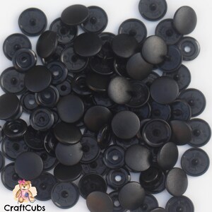 B5 Kam Snaps in Black : Glossy ou Matte // Taille 20 ou T5 // disponible en plusieurs couleurs // attache snap, snaps en plastique image 2