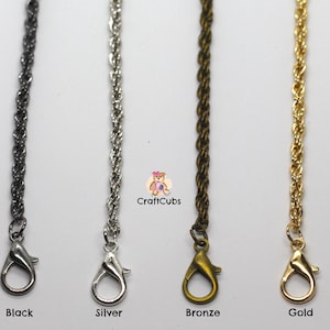 120cm KATINA Metal Bag Chains with Clasp in Black, Bronze, Gold, Silver // Purse strap, Wallet Clutch Chain // Bag hardware handle