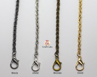 120cm KATINA Metal Bag Chains with Clasp in Black, Bronze, Gold, Silver // Purse strap, Wallet Clutch Chain // Bag hardware handle