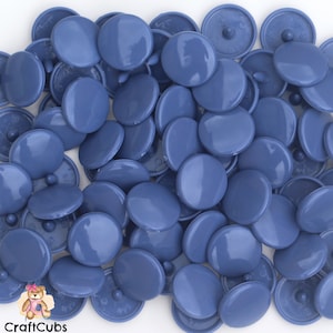 B32 Kam-drukknopen in glanzend denimblauw // t5 of maat 20 // plastic drukknopen voor herbruikbare luier, tas, hondenaccessoires