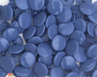 B32 Kam Snaps in Denim Blue Glossy // t5 or size 20 // plastic snap buttons for reusable nappy, bag, dog accessories