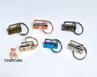 Key Fob Hardware Keychain Split Ring Wrist Wristlet Cotton Tail Clip 10PCS au 