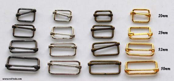 25mm Metal Sliders 1 inch x 10 bag adjustable strap craft sewing