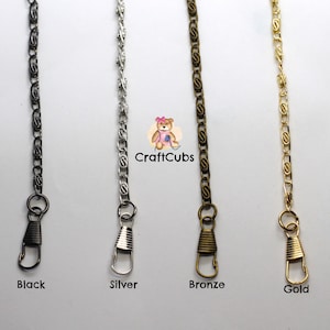 40 or 120cm KETTE Metal Bag Chains with Clasp in Black, Bronze, Gold, Silver // Purse strap, Wallet Clutch crossbody Chain / hardware handle