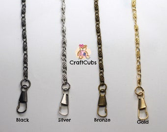 120cm KETTE Metal Bag Chains with Clasp in Black, Bronze, Gold, Silver // Purse strap, Wallet Clutch crossbody Chain // Bag hardware handle