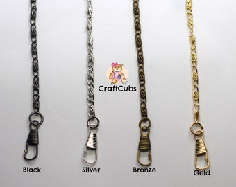 40 or 120cm KETTE Metal Bag Chains with Clasp in Black, Bronze, Gold, Silver // Purse strap, Wallet Clutch crossbody Chain / hardware handle