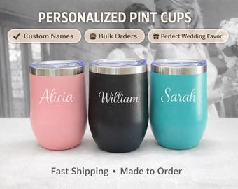 Personalized Wine Tumbler | Custom Engraved Wine Cup | Gift for Her | Bridesmaid Gift | Birthday Gift for Women | Custom Name Tumbler