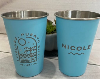 Family Vacation cups, Reunion Gifts, Family Beach Trip Cup, Family Vacation Custom cups, Personalized Pint Cups, Fun Family Custom Cups