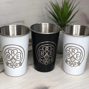 Custom Laser Engraved Cups, Personalized Stainless Steel Pint Glass, Bridal Shower Gift, Girls Weekend Cup, Groomsmen Gift, Party Favor Cups image 5