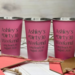 Custom Laser Engraved Cups, Personalized Stainless Steel Pint Glass, Bridal Shower Gift, Girls Weekend Cup, Groomsmen Gift, Party Favor Cups image 6