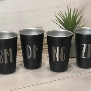 Custom Laser Engraved Cups, Personalized Stainless Steel Pint Glass, Bridal Shower Gift, Girls Weekend Cup, Groomsmen Gift, Party Favor Cups image 4