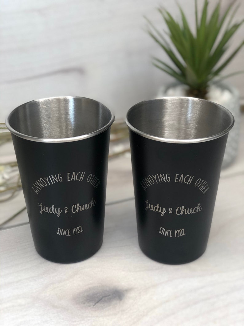 Custom Laser Engraved Cups Personalized Stainless Steel Pint Etsy