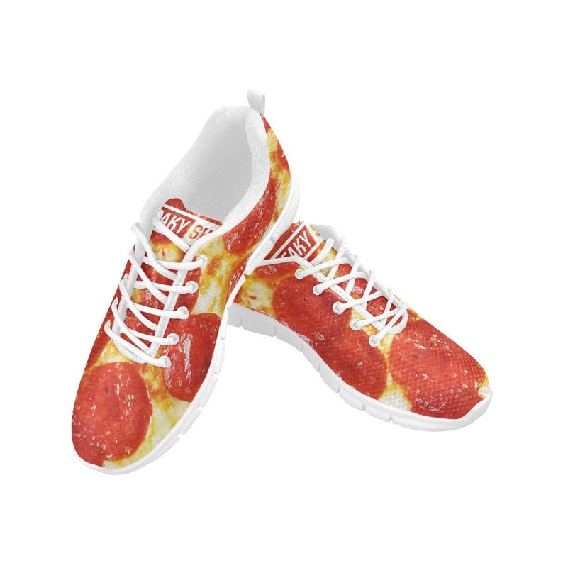 Women/'s Pepperoni Pizza Sneakers Freaky Shoes Humor Costume Pizza Gifts Pizza Lover Party Birthday Shoes with Pizza Gift