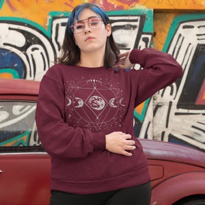 Witchy Aesthetic Moon Phase Sweatshirt