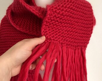 Super Soft Pure Merino Wool Knitted Scarf  Neck Warmer Wrap Shawl