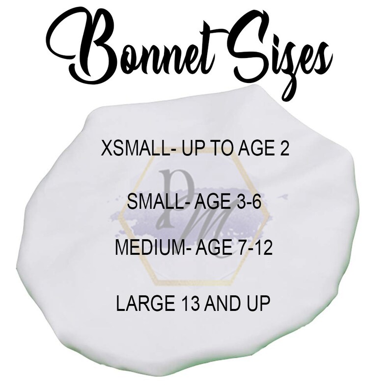 Satin Bonnet Personalized Gift Kids Bonnet Reversible Bonnet Satin Cap Adjustable Bonnets
