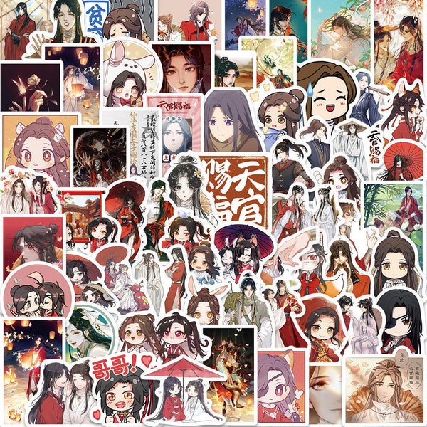 65 Stk. Hevean Official's Blessing Waterptoof Aufkleber,TGCF Hua Cheng Xie Lian Sticker,Label für Notebook,Hülle