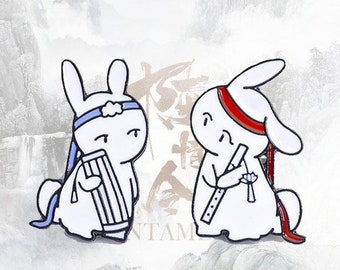 1pair MDZS wang xian bunny pin, The untamed brooch,wei wu xian,lan wangji,gift for her