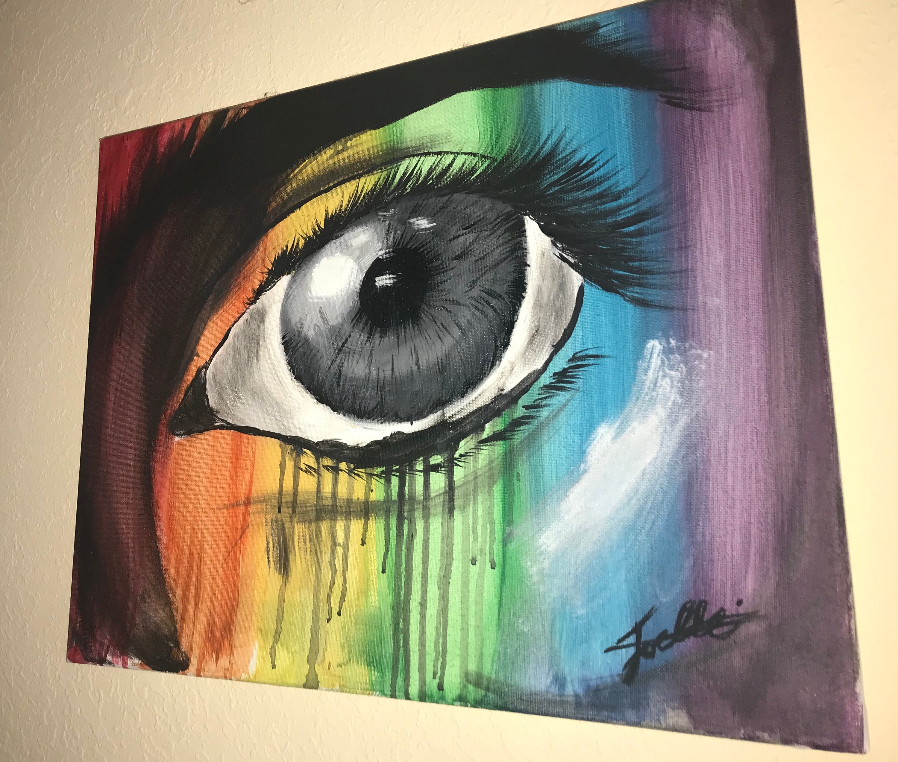 Rainbow Pride Month 16x20 Acrylic Painting Signed by the Etsy Sweden