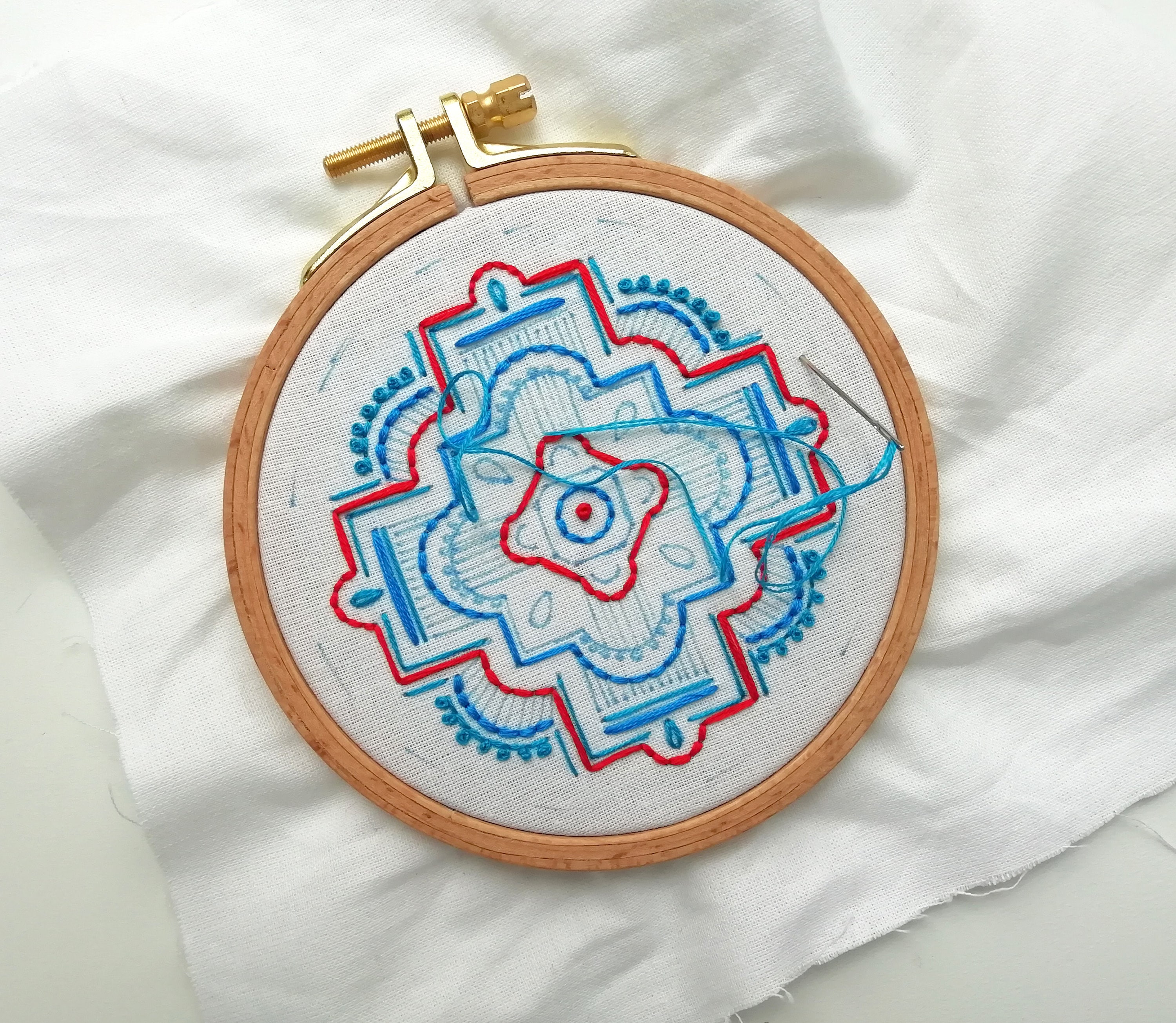 Geometric Embroidery Pattern Hand Embroidery Pattern Pdf Etsy
